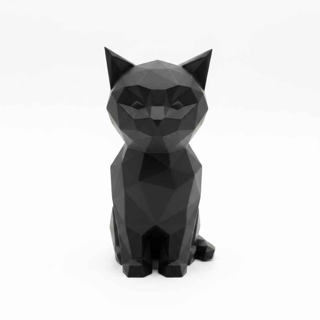 Black cat figurine – front