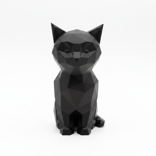 Black cat figurine – front