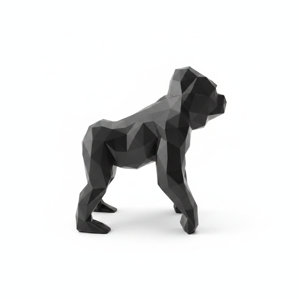 Black gorilla figurine – side