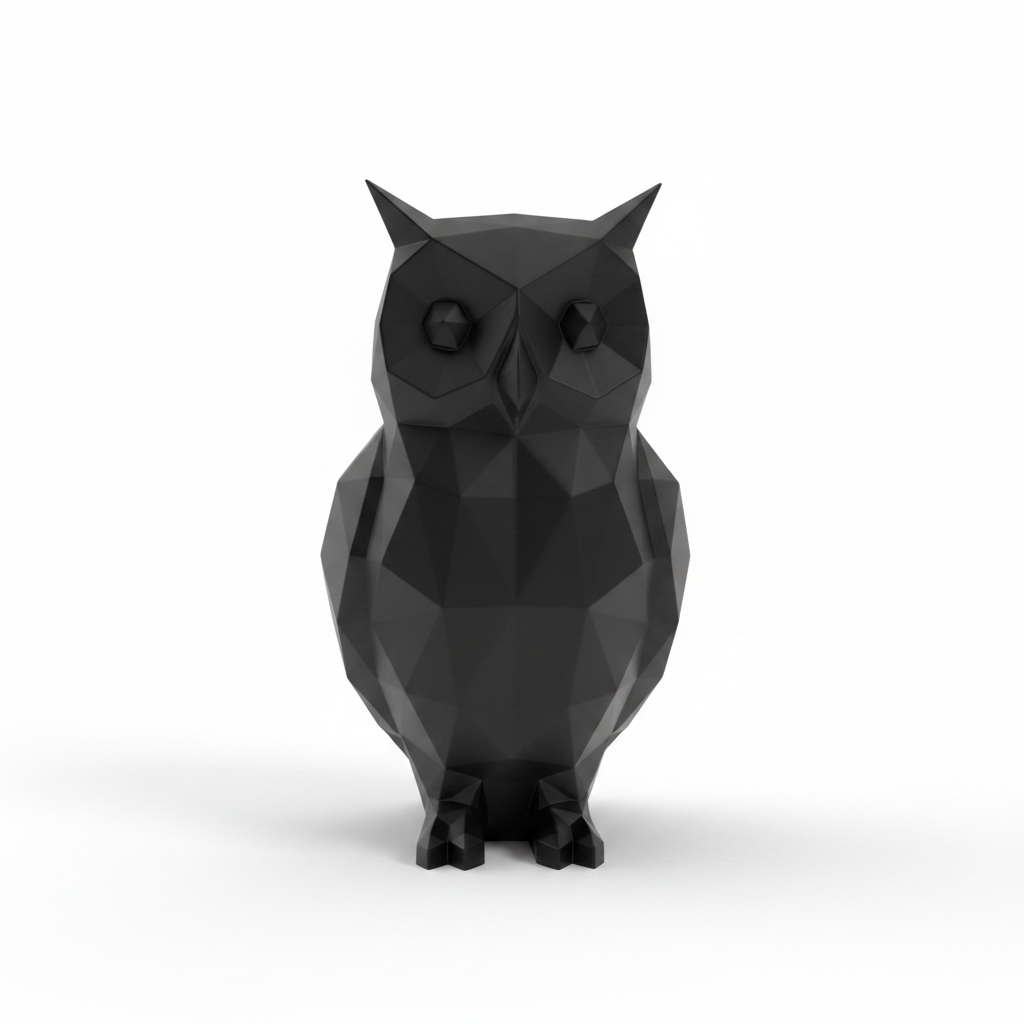 Black owl figurine – front