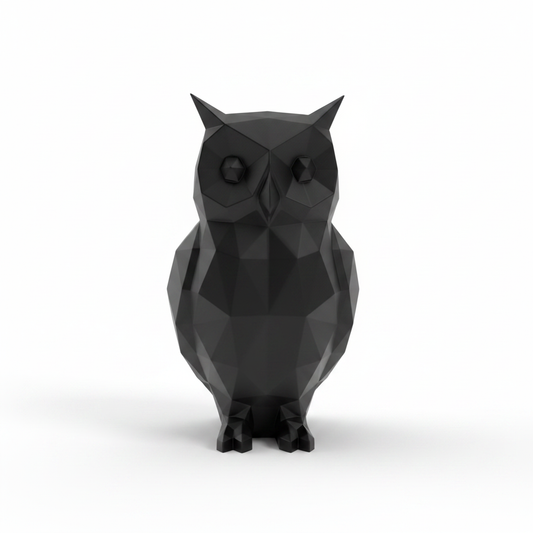Black owl figurine – front