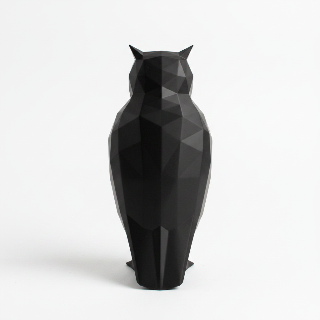 Black owl figurine – rear