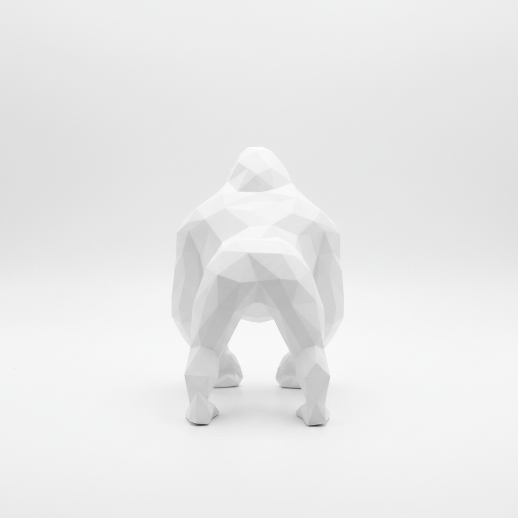 White gorilla figurine – rear