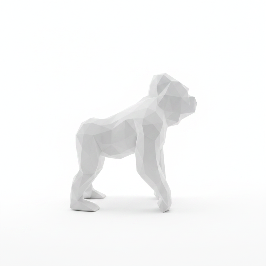 White gorilla figurine – side