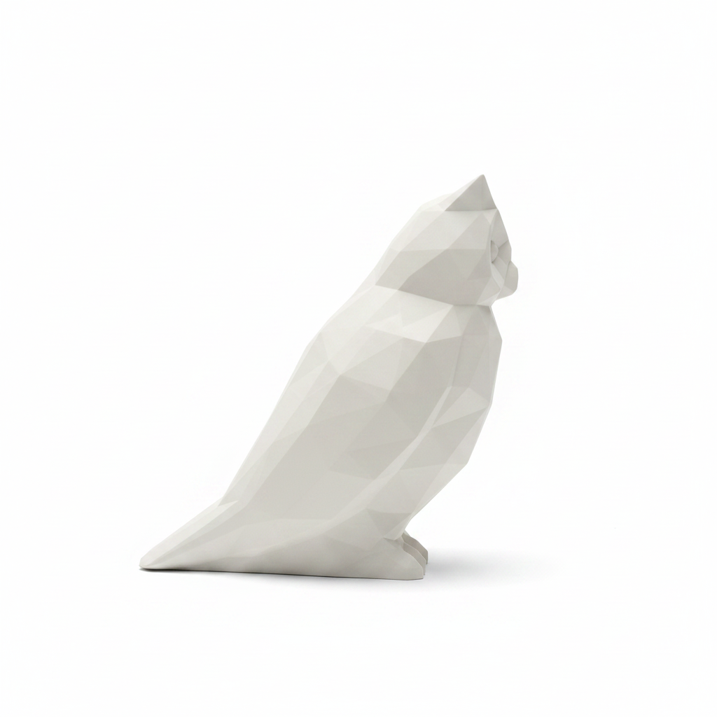 White owl figurine – side